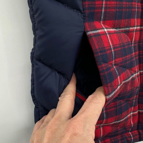 The North Face 700 Down Puffer Vest Jacket Womens Size XS Red Blue Zip Pockets - Picture 7 of 14